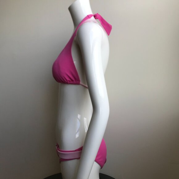 Billabong BLUE CRUSH era Vintage bikini pink belted halter top set RARE - Picture 5 of 7